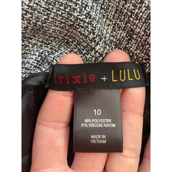 Trixie + LULU Tweed Trousers, Size 10 - Picture 3 of 4